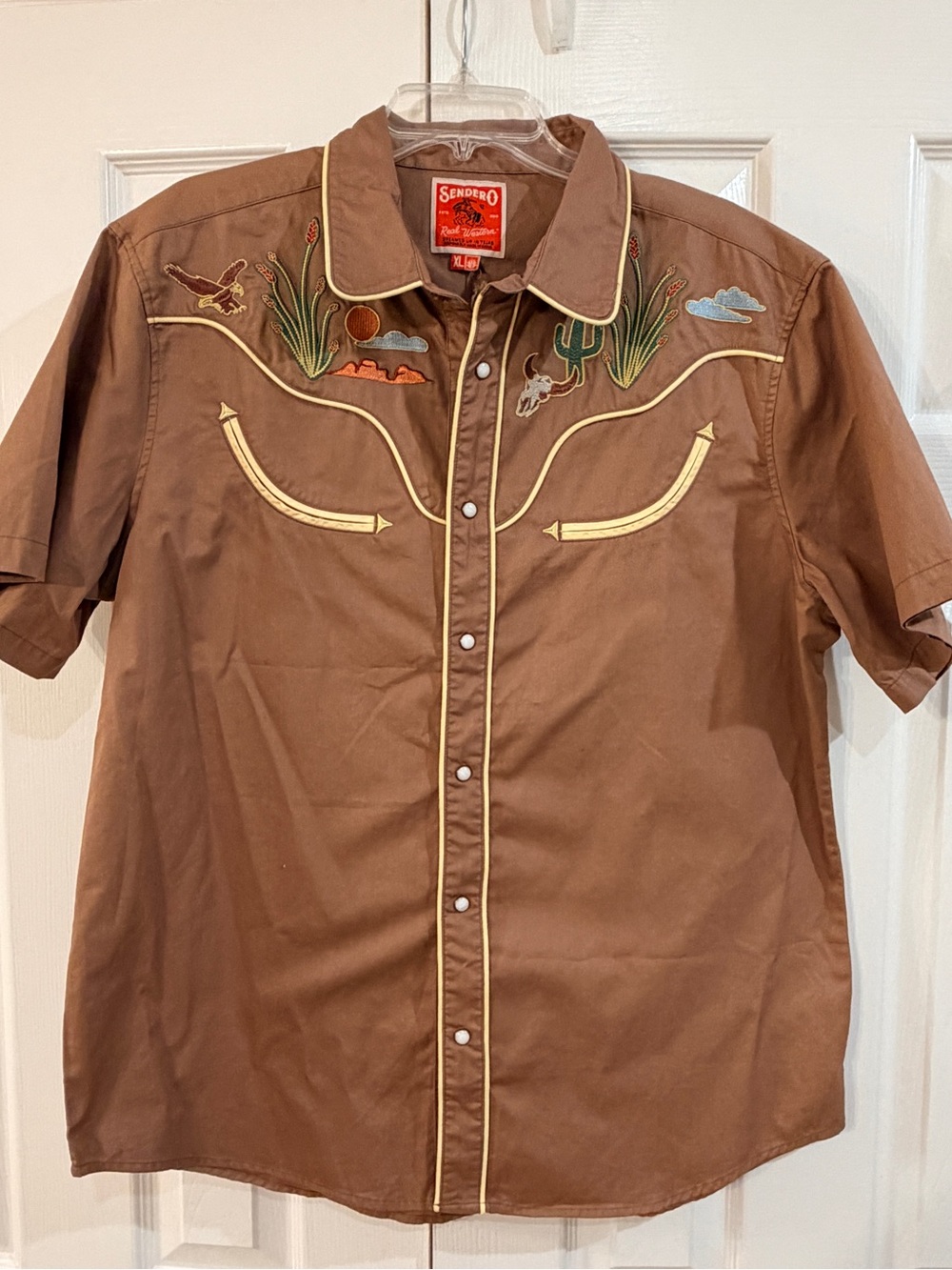 NWT Sendero Prescott Short-Sleeve Western Embroidered Shirt